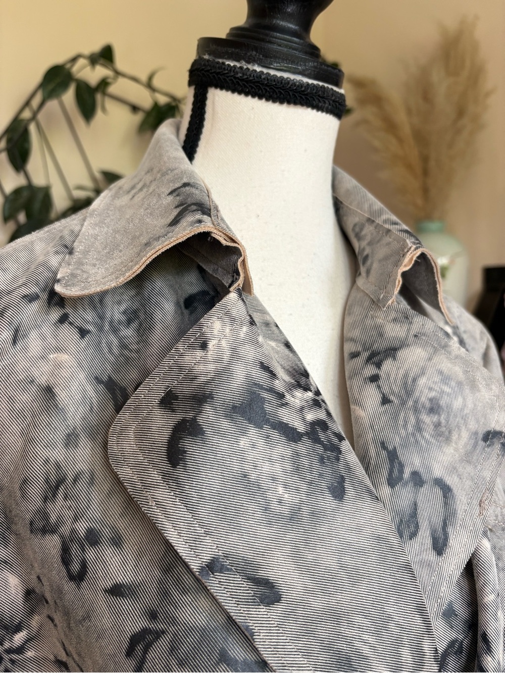 Y2K Suzy Shier Rose Print Trench Coat - Picture 3 of 11